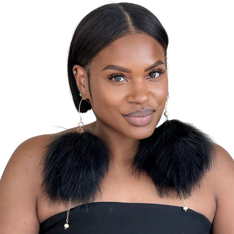 PLUMA - Black Feather Earrings