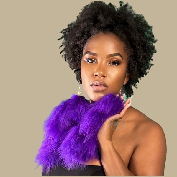 AIRY PURPLE - Purple Feather Earrings