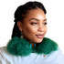 Green Plumes Fluffy Marabou Down Short Tassel Feather Earrings