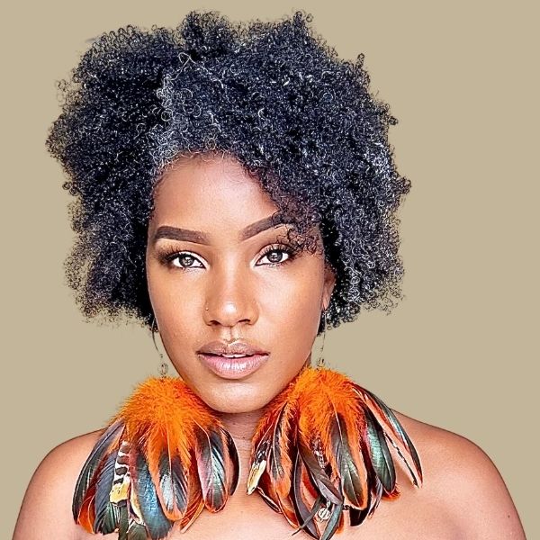 SPIRIT ORANGE - Orange Feather Earrings