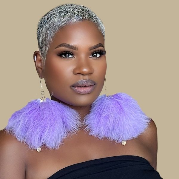 PLUMA LILAC - Lilac Feather Earrings