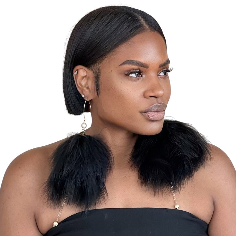 PLUMA - Black Feather Earrings