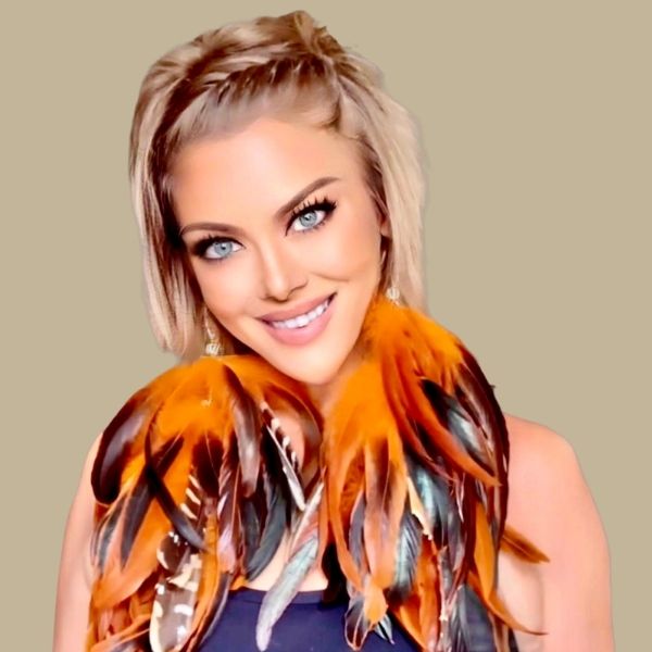 HALO ORANGE - Orange Schlappen and Venery Long Dangle Feather Earrings