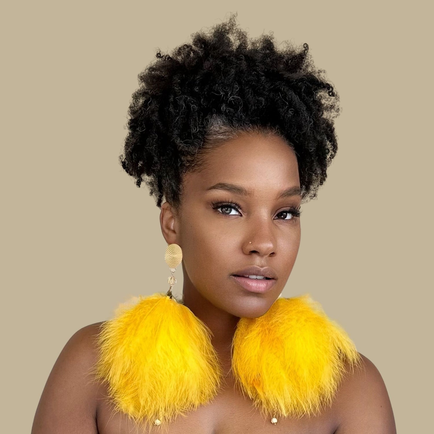 SOAR  GOLD - Gold Feather Earrings