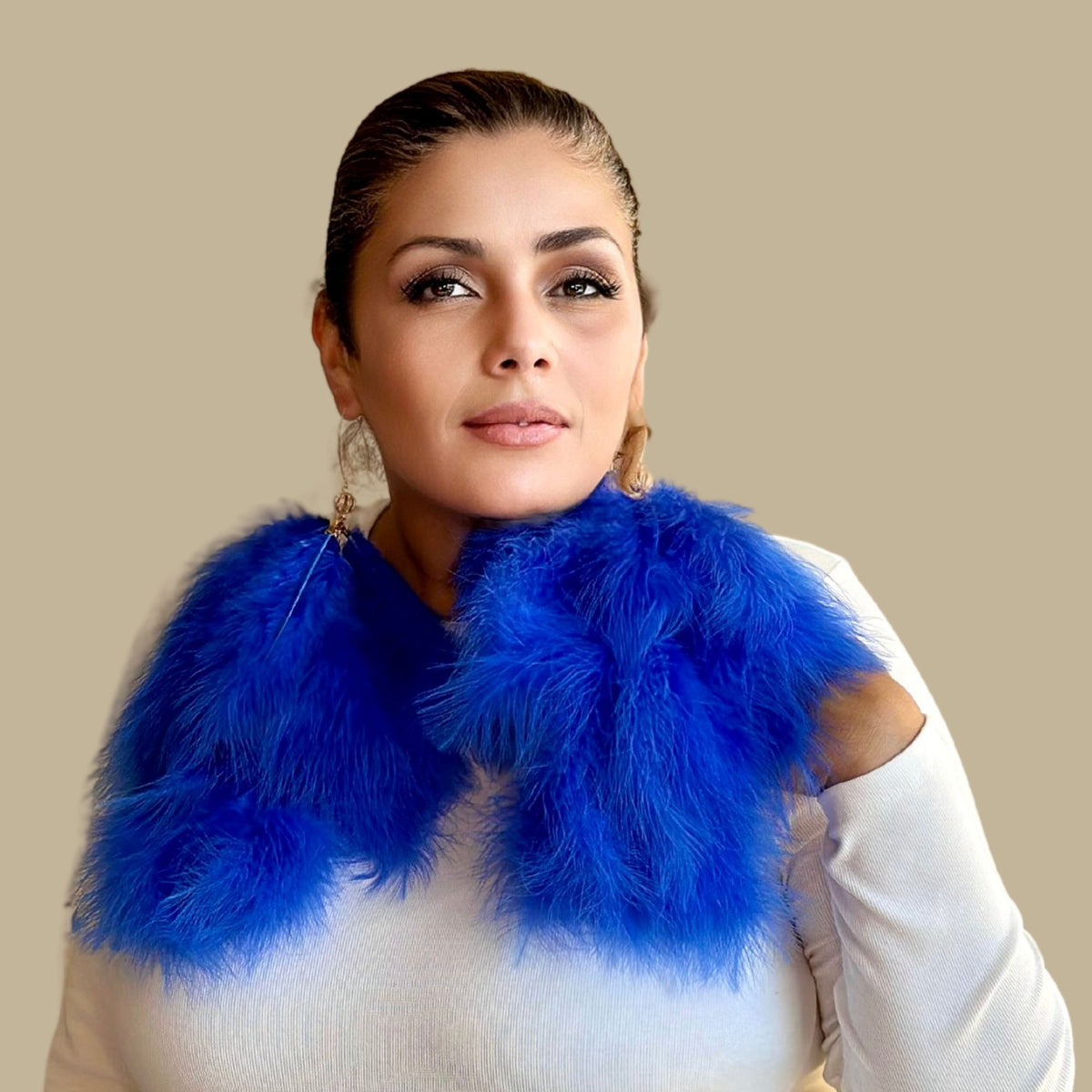 AIRY ROYAL BLUE- Royal Blue Feather Earrings