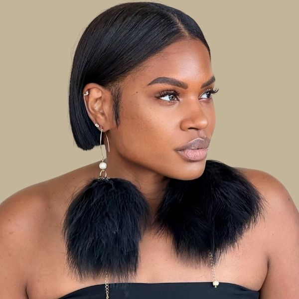 PLUMA BLACK - Black Feather Earrings