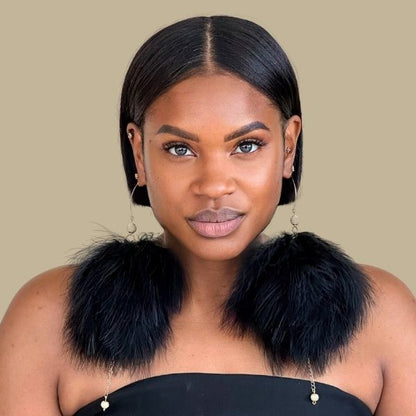 PLUMA BLACK - Black Feather Earrings