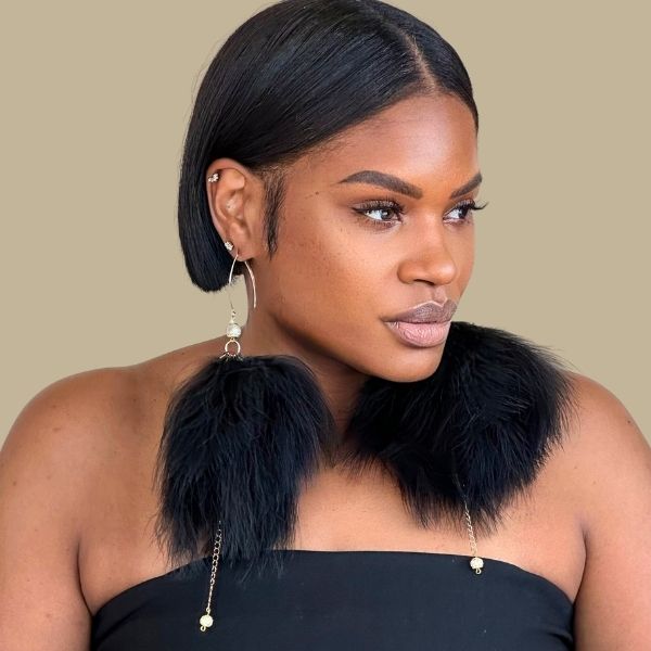 PLUMA BLACK - Black Feather Earrings