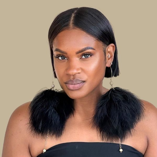 PLUMA BLACK - Black Feather Earrings
