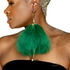 PLUMA GREEN - Green Feather Earrings
