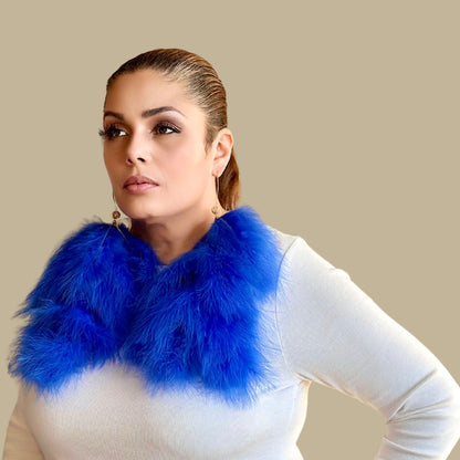 AIRY ROYAL BLUE- Royal Blue Feather Earrings