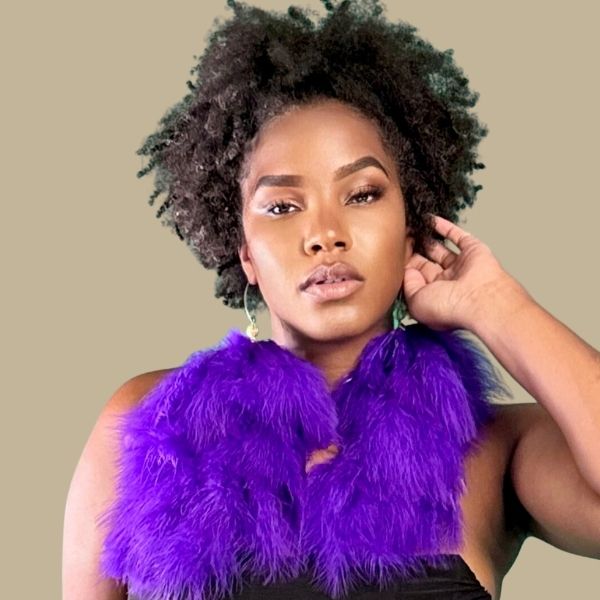 AIRY PURPLE - Purple Feather Earrings