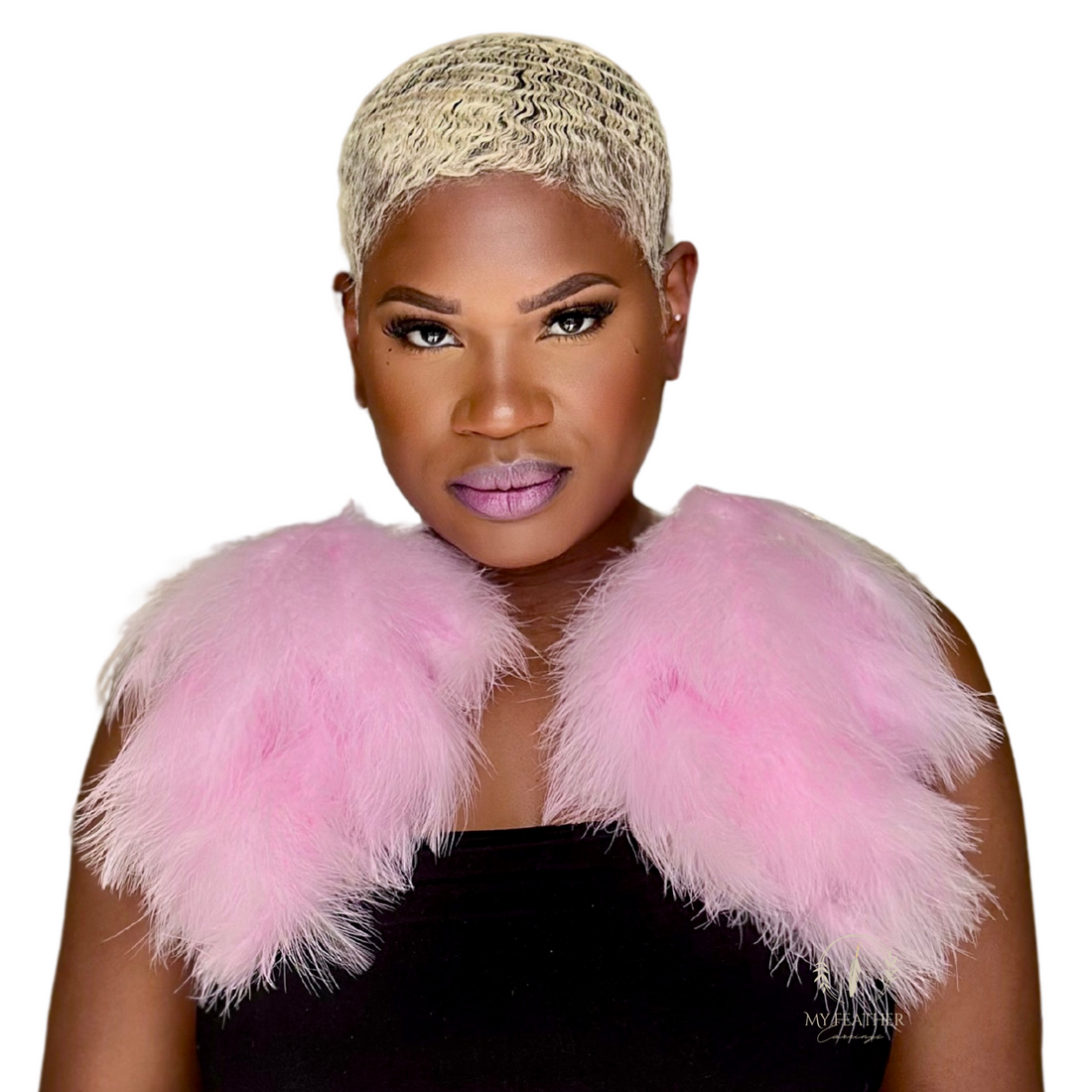 Salmon Plumes Fluffy Marabou Down Long Dangle Feather Earrings