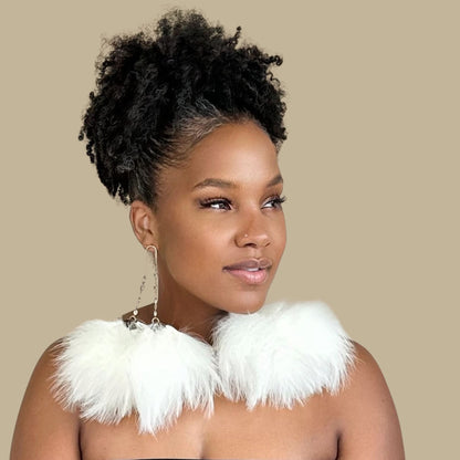 ELEGANCE WHITE - White Feather Earrings