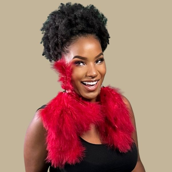 AIRY RED - Red Feather Earrings