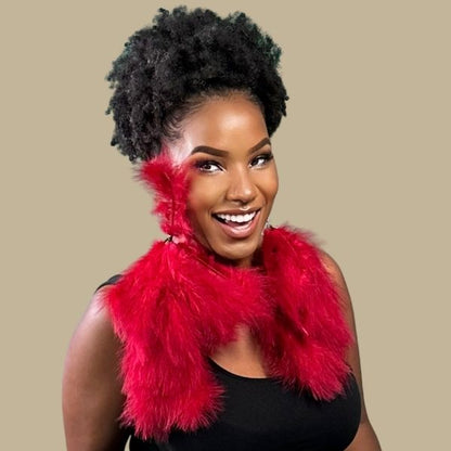 AIRY RED - Red Feather Earrings