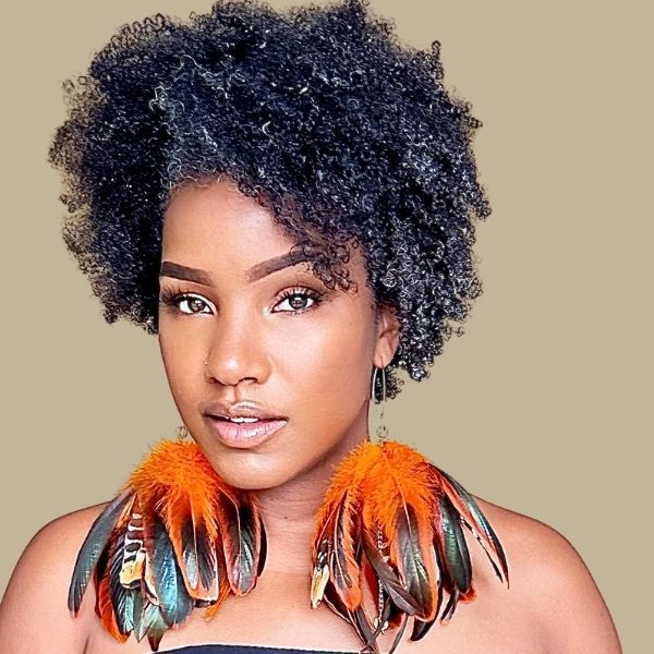 SPIRIT ORANGE - Orange Feather Earrings