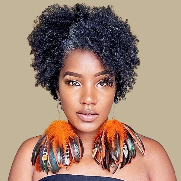 SPIRIT ORANGE - Orange Feather Earrings