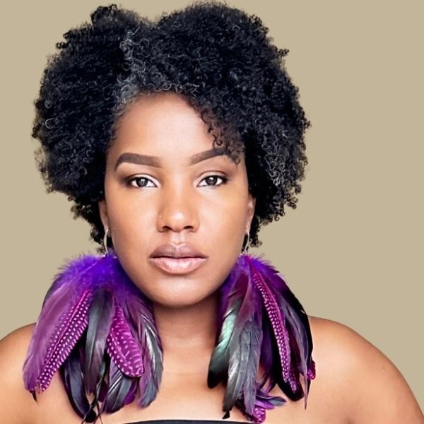 GLIDE PURPLE - Purple Schlappen and Rose Guinea Short Tassel Feather Earrings