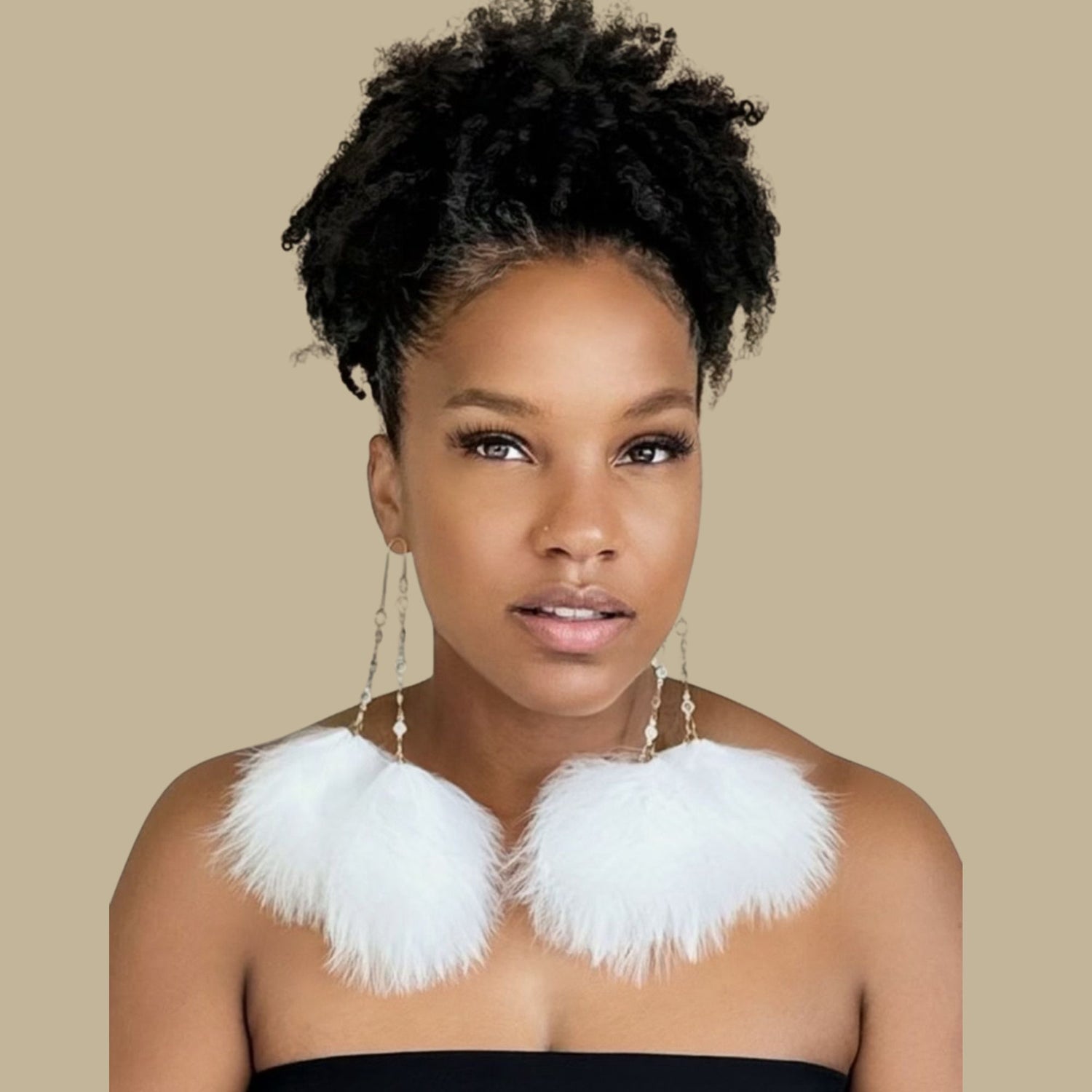 ELEGANCE WHITE - White Feather Earrings