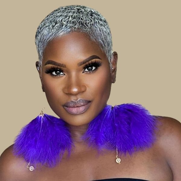 PLUMA PURPLE - Purple Feather Earrings