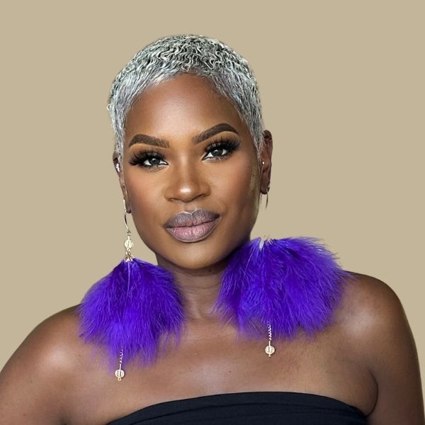 PLUMA PURPLE - Purple Feather Earrings