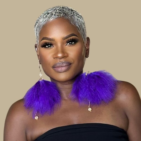 PLUMA PURPLE - Purple Feather Earrings