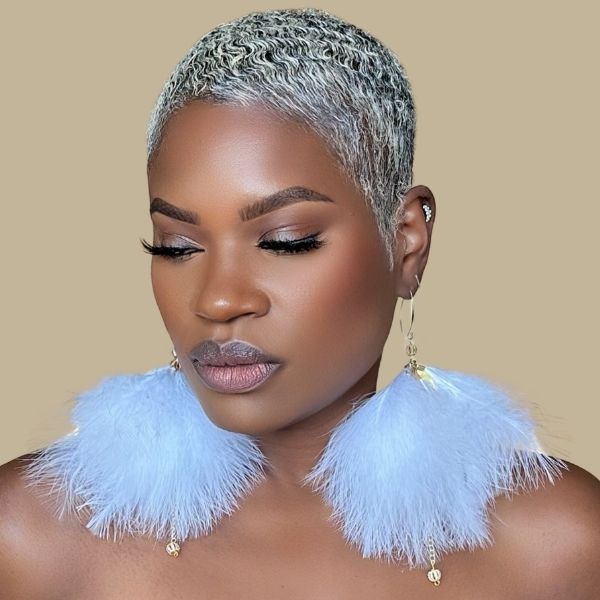 PLUMA WHITE - White Feather Earrings