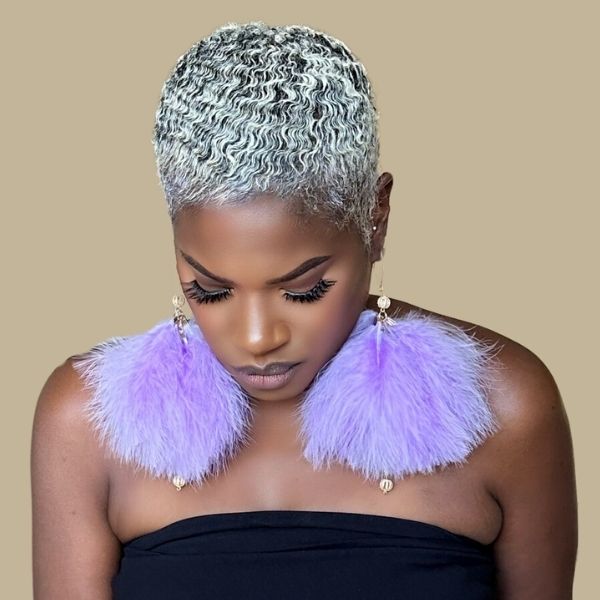 PLUMA LILAC - Lilac Feather Earrings