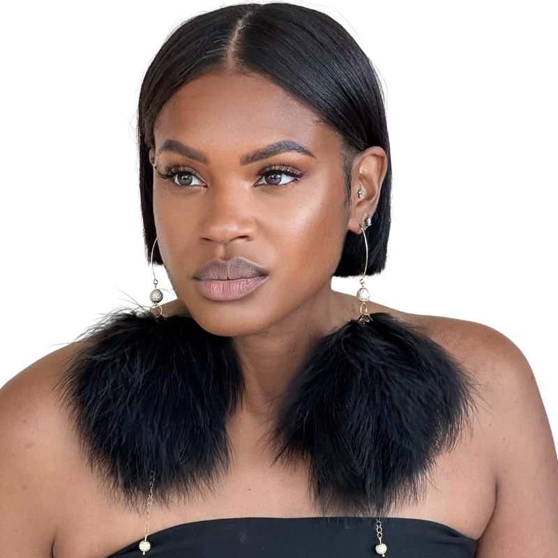 PLUMA - Black Feather Earrings